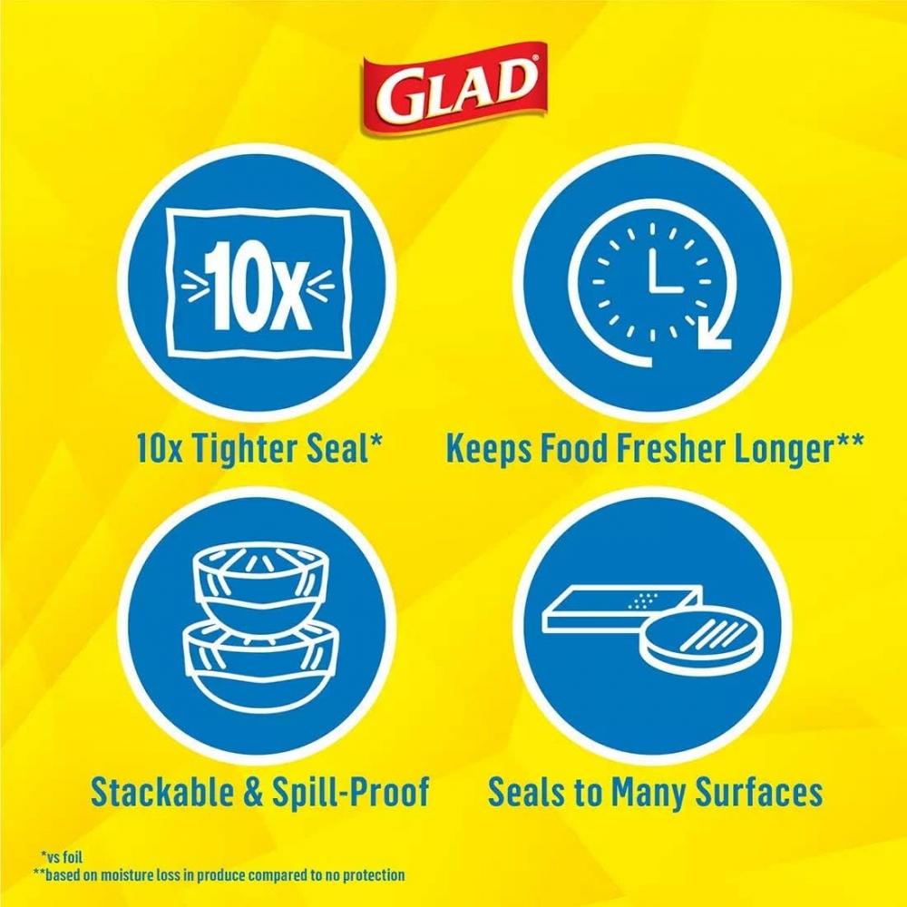 Glad Wraps 43.4m Press And Seal Multi Use Food Storage Wraps  Set Of 3  140  3 Wraps
