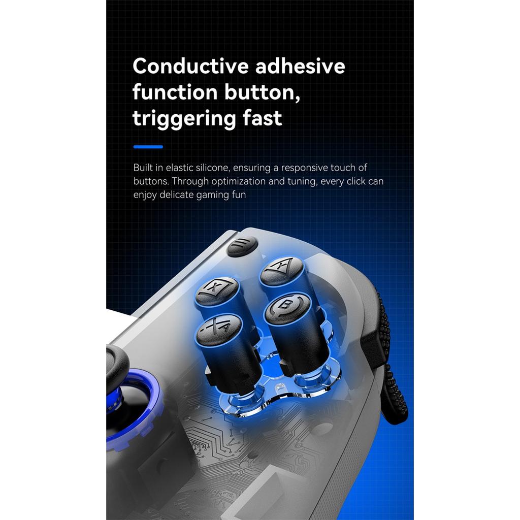 Wireless mobile game controller D11, expandable, with Hall triggers, compatible with tablet devices, supports tablet switching