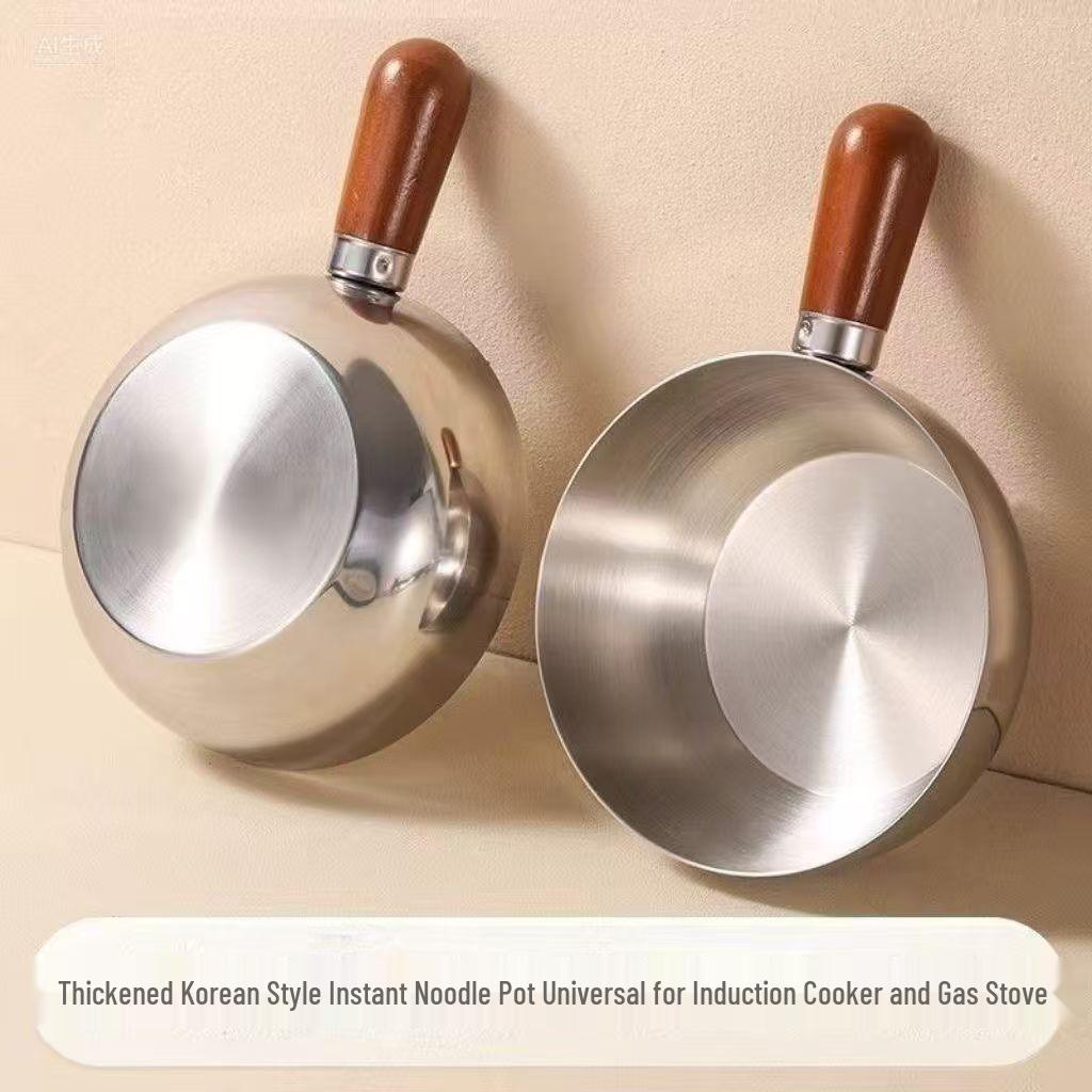 

Стильная корейская кастрюля для лапши быстрого приготовления и супа для газовых и индукционных плит - Идеально подходит для рамена, морепродуктов и многого другого Silver Noodle Pot [17cm] Single Pack