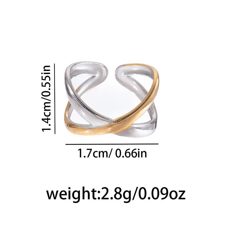 Colorfast Geometric Titanium Steel Women's Ring, Minimalist Design, Simple & Fashionable Stainless Steel Finger Ring