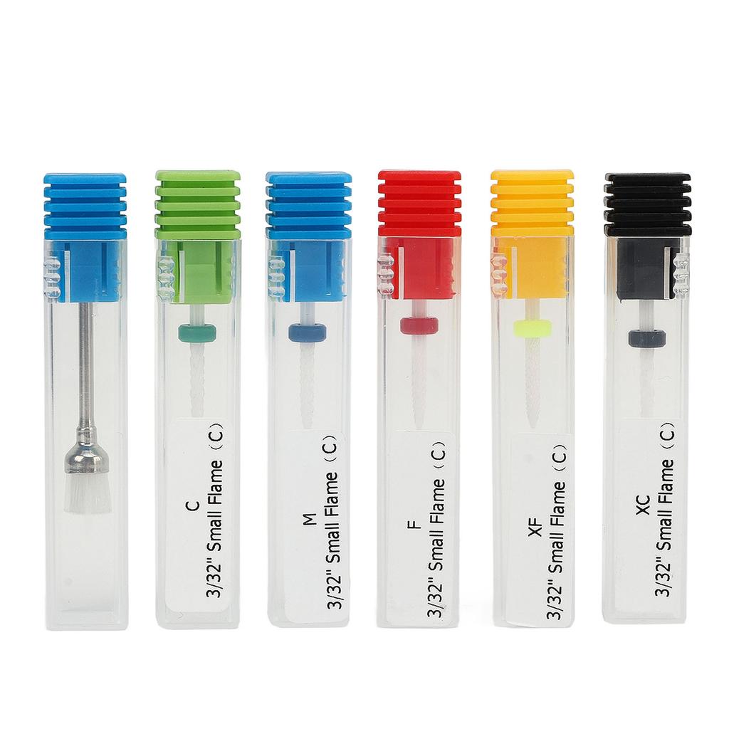 6pcs Nail Drill Bit Set Professional Home Salon Ceramic Cuticle Remover Bits for Nail Artist Novice