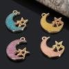 Engood 100Pcs Moon Star Rhinestone Pendant Buttons Sewing Trim & Embellishments Craft DIY Hair Accessories Earring Decoration