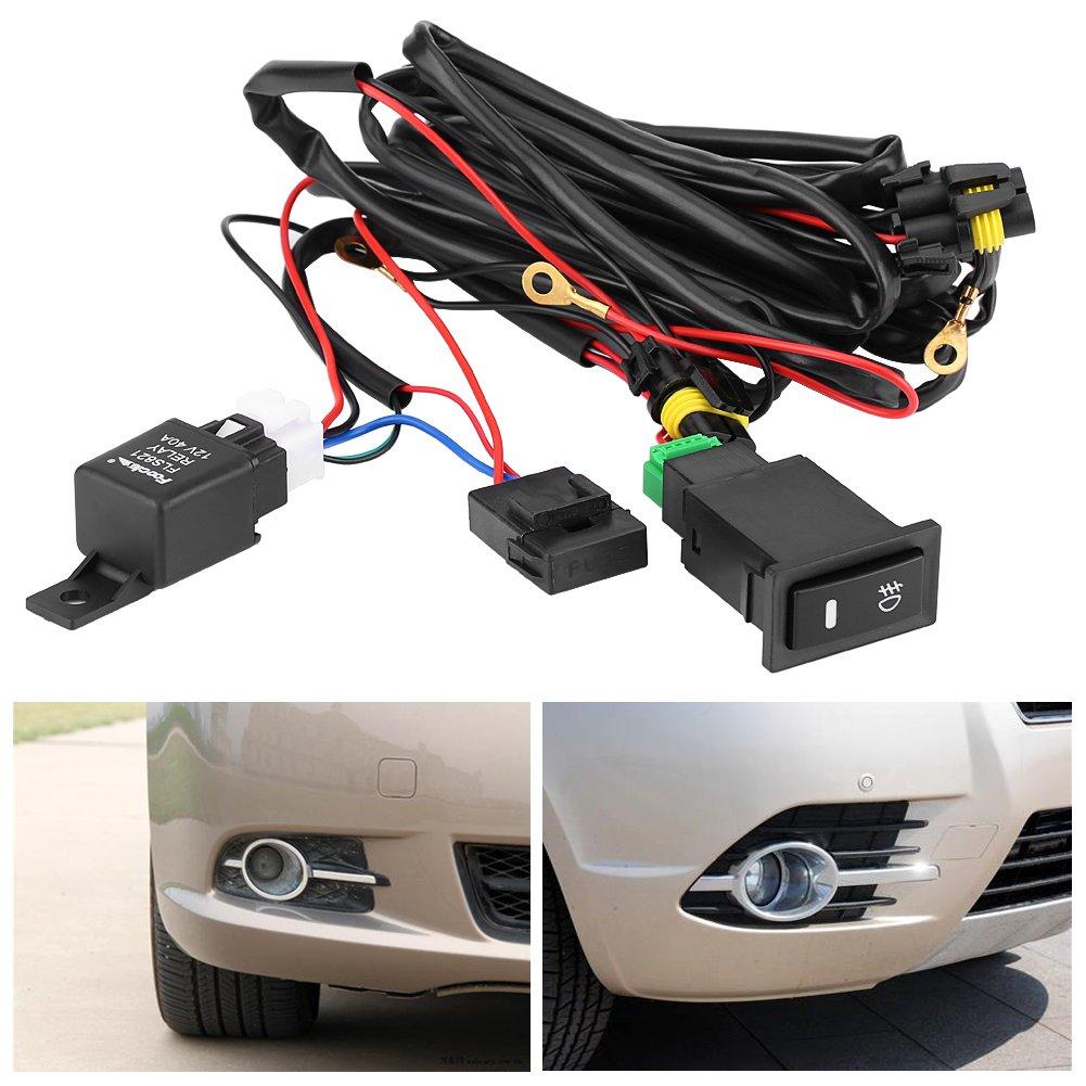 Fog Light Switch Wiring Kit 40A Car LED Fog Light On/Off Switch Wiring Harness Fuse Relay Kit