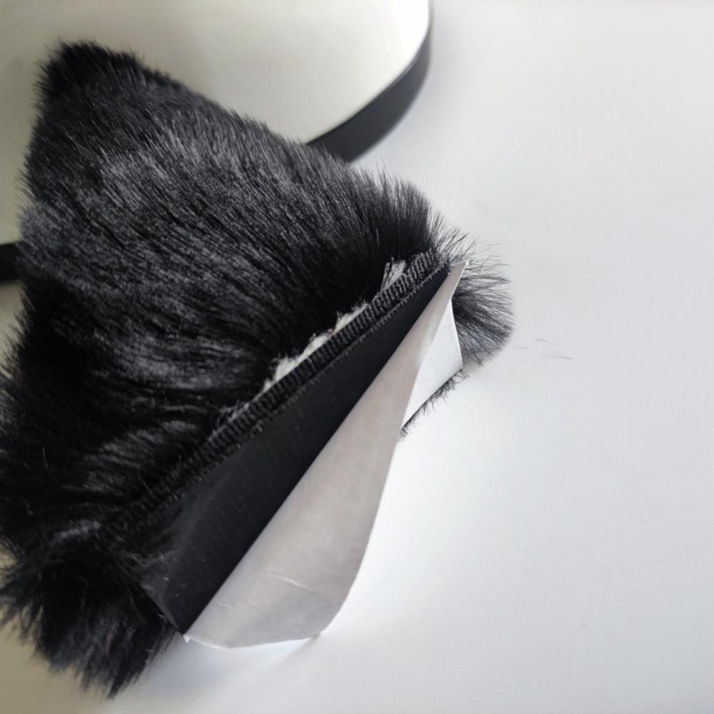 Touch Fastener Bow Cat Ear Decoration Plush Helmet Accessories Cute Cute Plush Stickers  Women