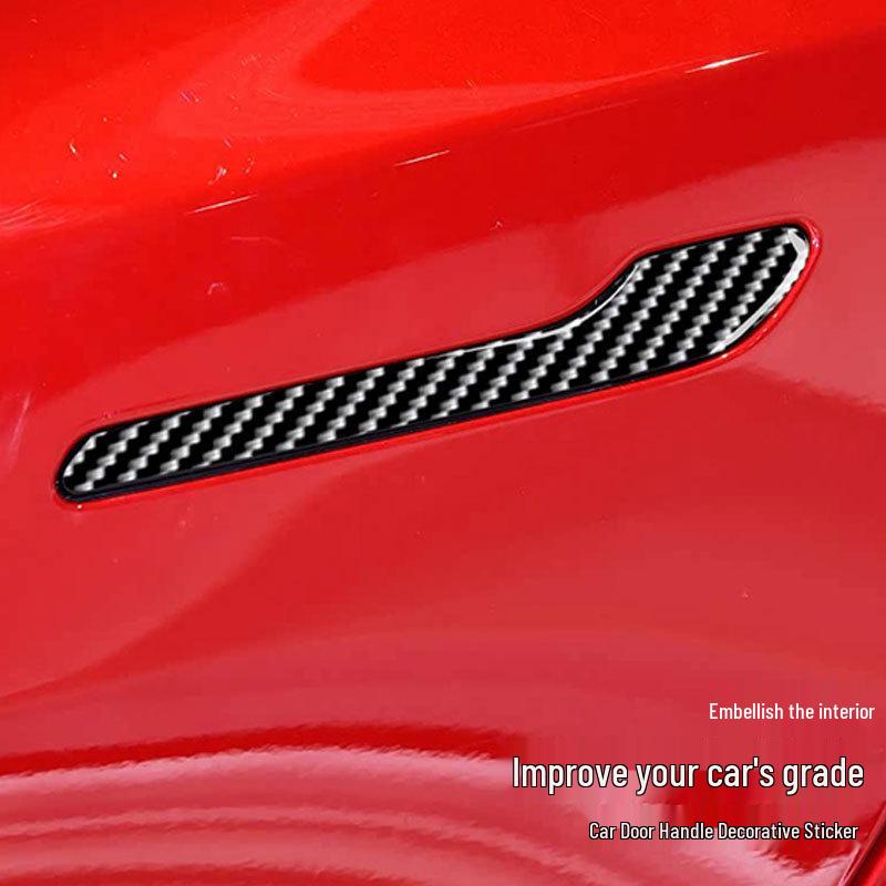 Tesla Model 3 Carbon Fiber Door Handle Protection Sticker