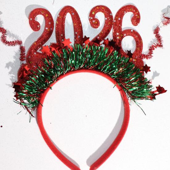 2026 Nyttårshårbøyle med Tallogo Fargerik Design Hårbøyle Festantrekk Nyttårsfeiringstilbehør