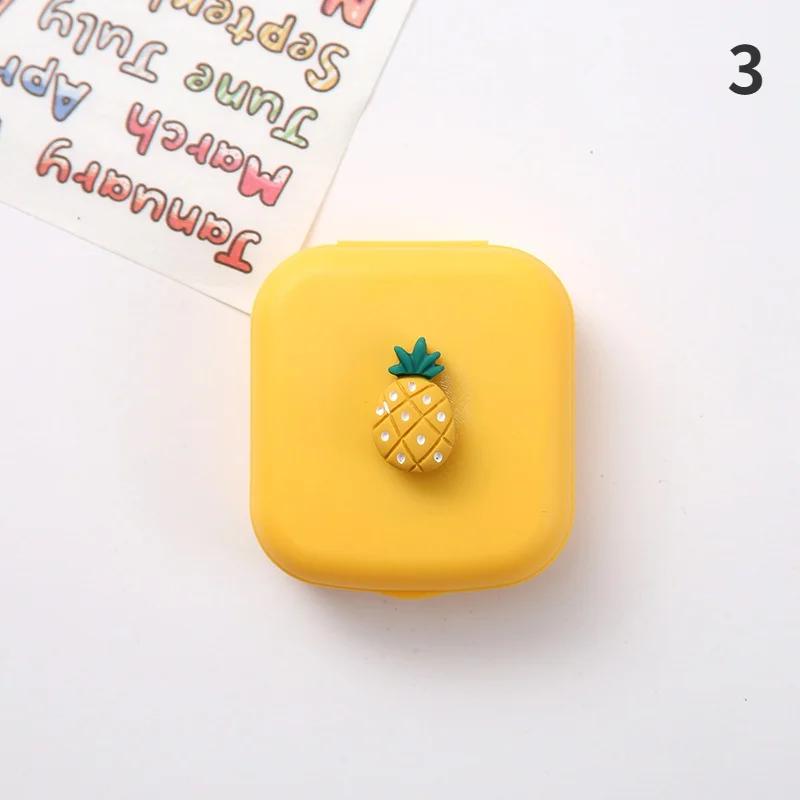 Tragbare süße Fruchtsüßigkeit einfarbige Kontaktlinsenbox Linsenbehälter für Augenpflegeset Brillenetui Halter Behälter Geschenk