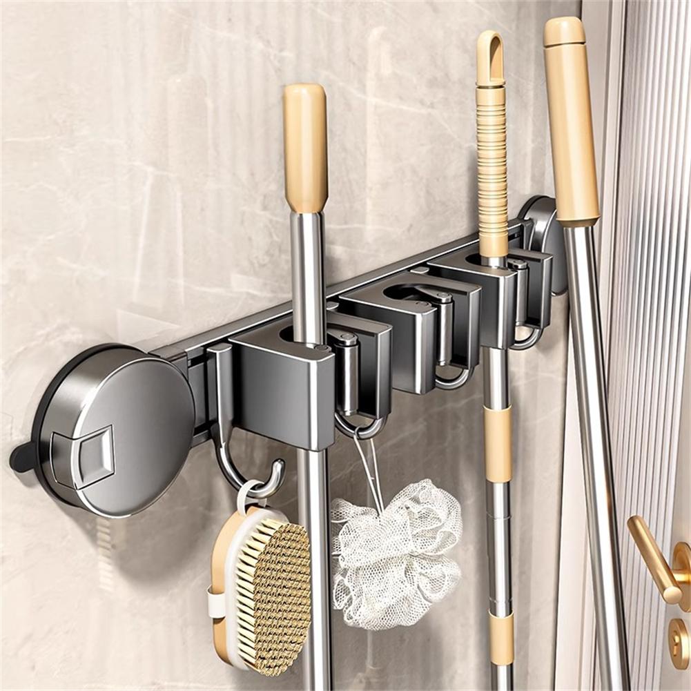 Space Saver Broom Hanger Garage Storage 43.7*7.5*5.5cm Easy Installation Indoor Storage Kitchen Organizer For Brooms