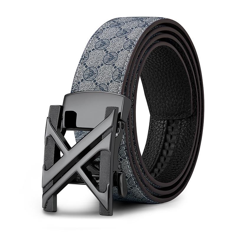 King Paul Men's Premium Alloy Buckle PVC Cowhide Business Belt, New Style.