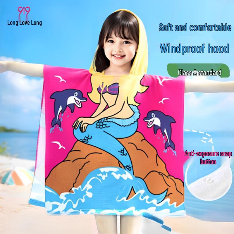 Kids  Hooded Absorbent Bathrobe & Beach Towel 0-8 Years
