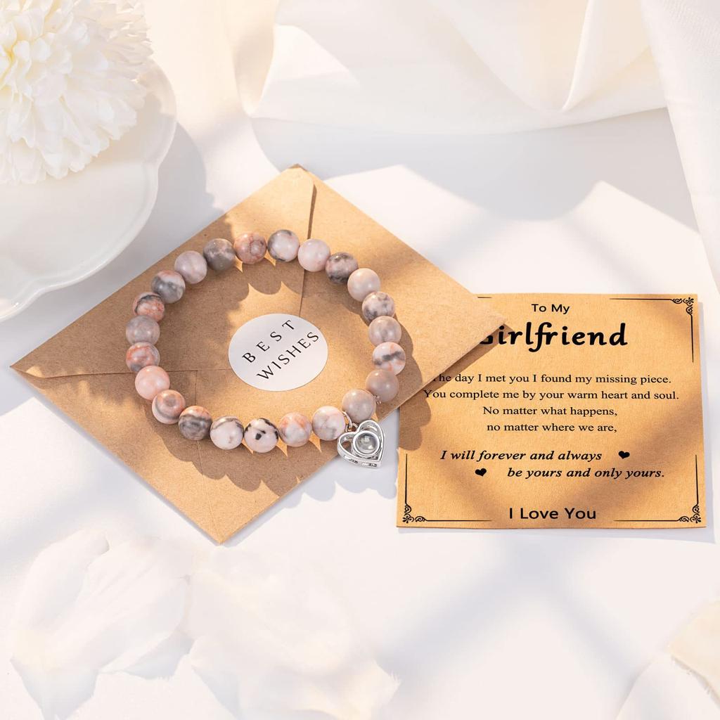I Love You 100 Language Bracelet Couples Gifts for Girlfriend, My Love, Soulmate, Anniversary Valentines Day Birthday Bracelets