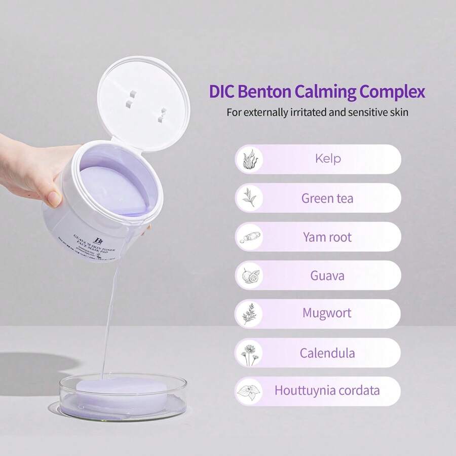 Benton Guava 70 Hauttoner Gesichtsmaskenpad 210ml(70 Stück) - Osterkorb-Essentials, Hautberuhigender und Feuchtigkeitsspendender Effekt für alle Hauttypen