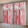 Pink Bow Patterned Printed Curtains Bedroom Living Room Home Decoration Curtain For Great Made Of Polyester