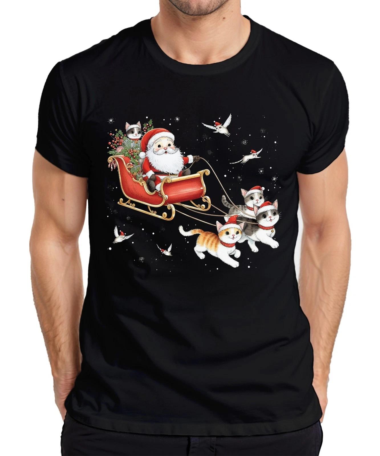 Santa Claus Schlitten Katzen Kätzchen - Weihnachten Weihnachtsgeschenk Christmas L