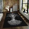 Mystical Tree with Serpent Design Printed Carpet Black and White Gothic Style Suitable for use as an anti-slip    for    room and bedroom sofas