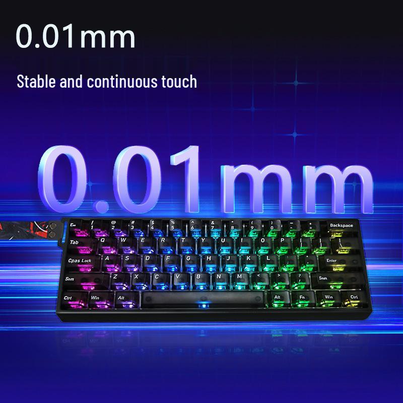 Customizable 61-Key Wired Gaming Mechanical Keyboard with Magnetic Switch and Aluminum Gasket Mount