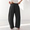 Women's Barrel Leg Sweatpant Drawstring Elastic Waisted Wide Leg Pants Casual Cotton Palazzo Trousers With Pockets