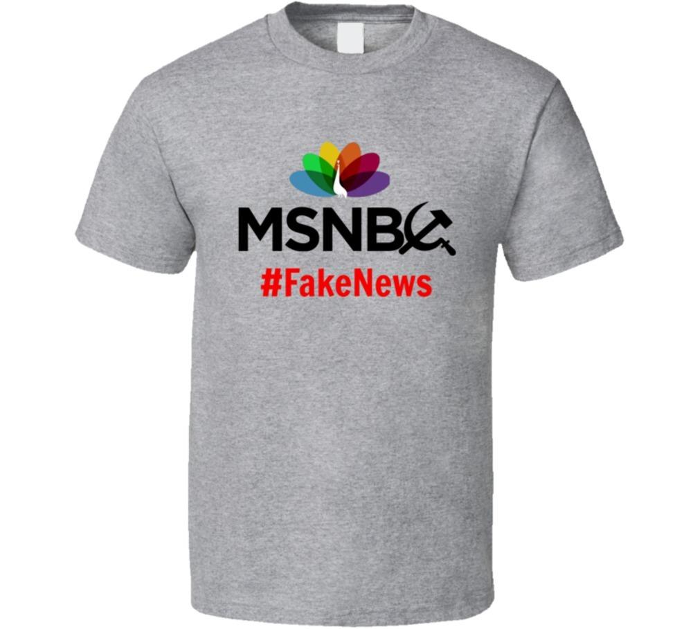 MSNBC #Fake News T-Shirt Novelty Fake News Media Novelty T Shirt Unisex Tee Top S
