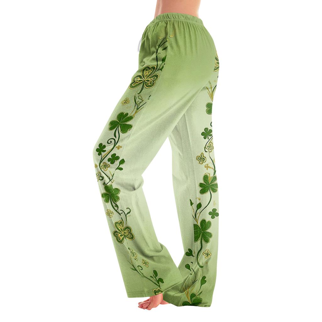 Pajama Pants Sleepwear Casual Drawstring Elastic Waist Pants Comfy Straight Yoga Loose Trousers
