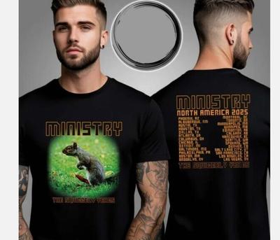 Ministero Nord America Tour 2025 The Squirrely Years T-shirt Unisex a Due Lati