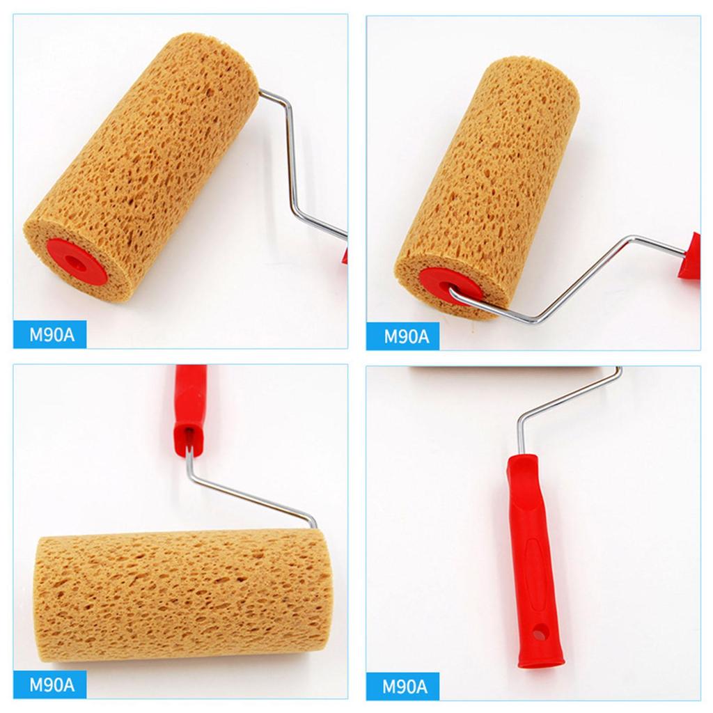 Sponge Paint Roller Art with Handle Decorated Supplies Wall Decor Painting for Wall Painting Ceiling Replacement Door Wallpaper