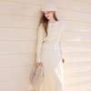 Women's French Style Wool Blend Knitted Sweater & Skirt Set