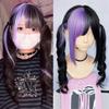 Black Grey Lolita Jirai Kei Roman Curls Wig Double Ponytail Full Head Wig Gothic Sweet Natural Hair Wig for Women