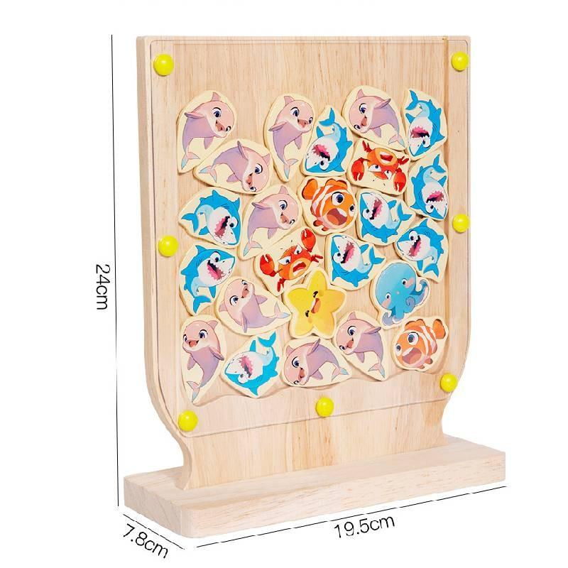 Shark Wooden Fun Dolphin Marine Creature Shape Logic Training Board Game