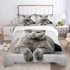 Cartoon Pet Cat/Dog/Zebra/Duvet Cover Set Animal Theme Bedding Set Queen Soft Comforter Cover For Kids Microfiber Bedclothes 3D