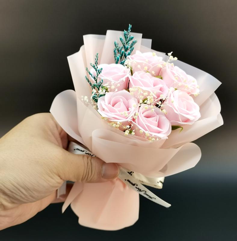 Mini Bouquet Seifenblumen: Konservierte Rosen für Abschlussfeiern, Dekorationen & Gastgeschenke
