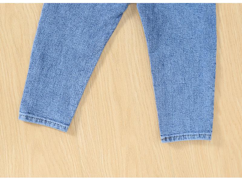 Jeans droits Printemps/Automne 2025 Filles & Garçons - Style Délavé pour Enfants Moyens & Grands