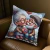 1pc Whimsical Grandparents Pillow Cover - "Oma Und Opa" Design with Heart & Floral Motifs, Perfect Gift for Mother'S Day & Father'S Day