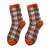 Fashion Home Women Girl Soft Bed Floor Plaid Socks Warm Sleeping Mid Stockings