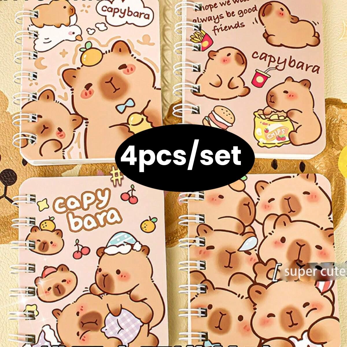 

4 шт. Capybara A7 рулонный блокнот портативный горизонтальный бумажный мини карманный счет книга школьные канцелярские принадлежности для офиса