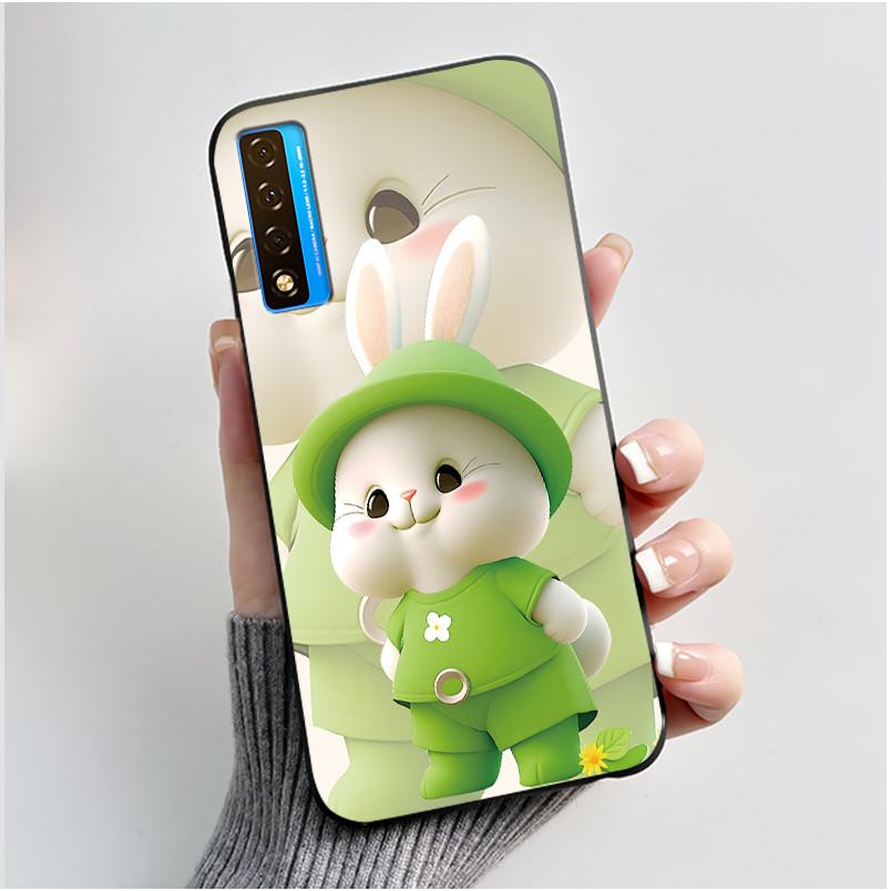 Case For TCL 20S 20L 20L+ 20 Pro 5G Luxury Cute Love Rabbit Funny Black Soft Silicone Phone Case For TCL20 20Pro 5G Back Cover