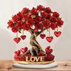 Valentines Day Acrylic Rose Flower Tree 2D Flat Ornament Romantics Home Tabletop Decors For Wedding Living Room Bedroom