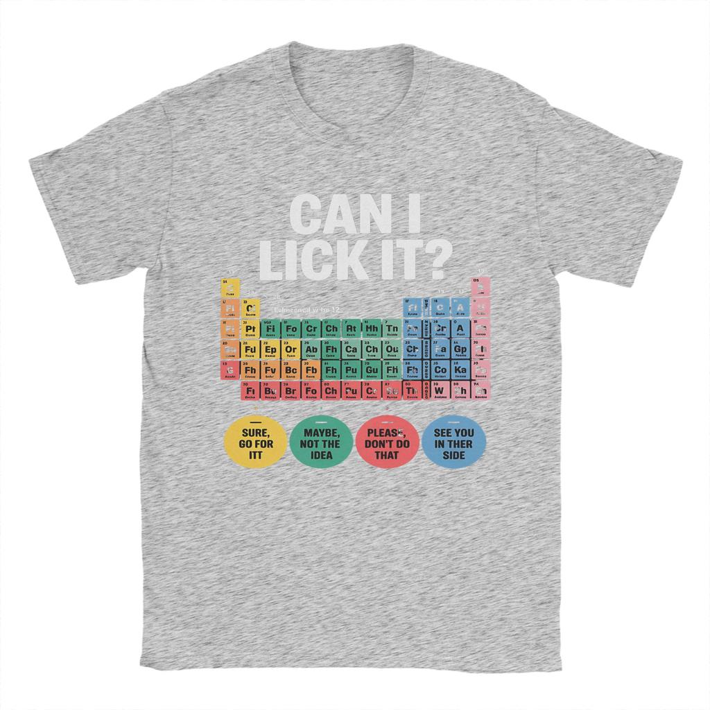 Periodic Table Can I Lick It 100 Days of School  T-Shirt Men Women  Casual Cotton Tee Shirt O Neck T Shirt Plus Size Clothes