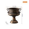 Retro Iron Art Dried Flower Vase Photography Studio Old Decoration Ornament French Romantic Trophy Shaped Craft