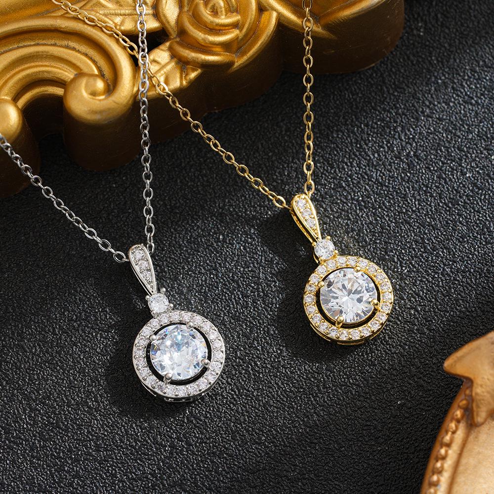 Women's Sunflower Zircon Pendant Necklace - Titanium Steel, Trendy New Design