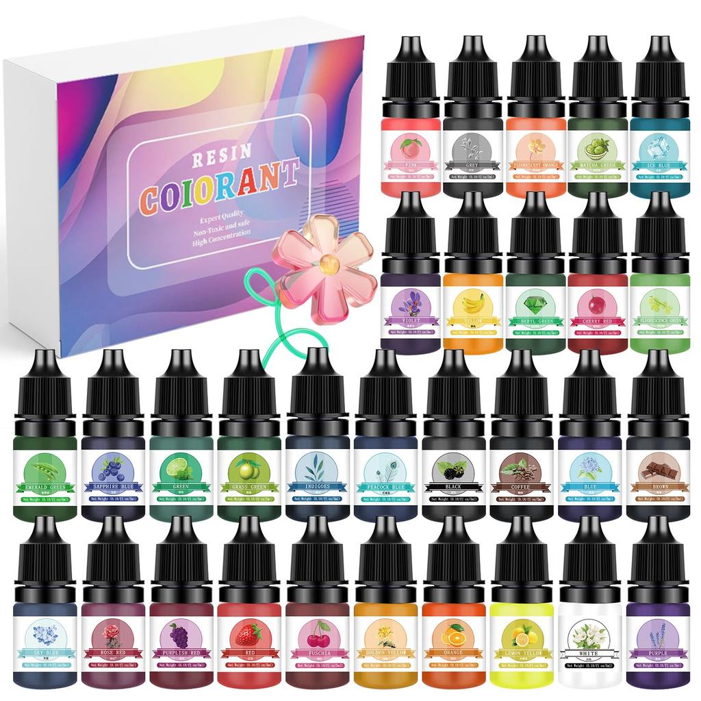 24/30Colors 5ml Epoxy Resin Pigment Kits Liquid Colorant Dye DIY UV Epoxy Resin Mold Jewelry Making Accessories Dye Pigment Sets