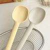 Long Handle Silicone Cooking Spoon with Hanging Hole Heat-Resistant Non-Stick Kitchen Utensil for Stir-Fry Soup Scratch-Free Essential Cooking Tool