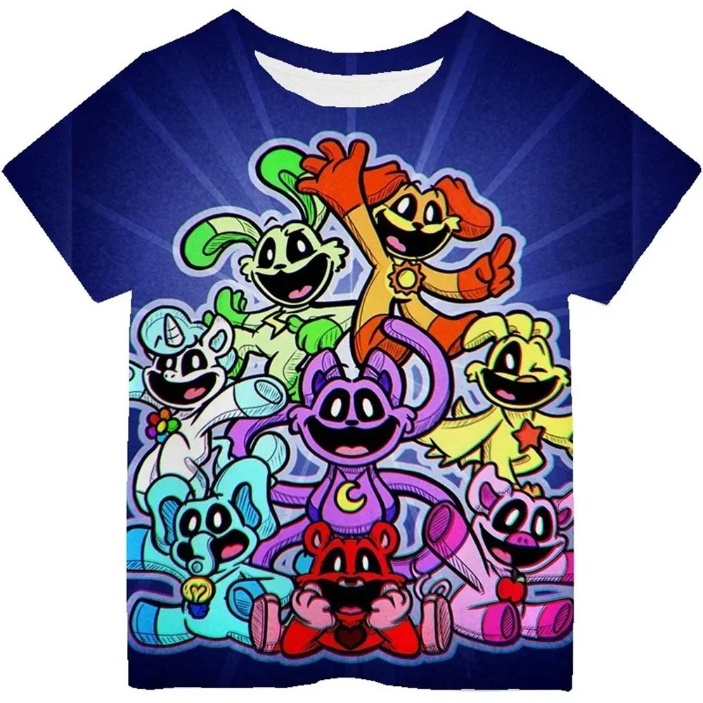 Children T Shirt Smiling Critters 3D Print Short Sleeve T-Shirt Cartoon Kids Tops Summer Clothing Casual Tee Kids Adults T-shirt