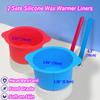 Silicone Wax Warmer Liners, 2-Pack Non-Stick Wax Pot Replacement with 2 Silicone Wax Sticks for Hair Removal, Gigi Wax Warmer, Kolua Wax Kit, Body