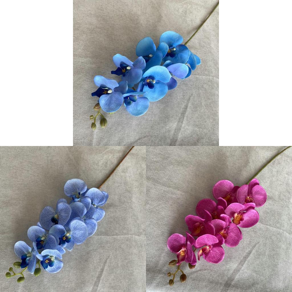 8head Peach Suede Orchid Artificial Plant For Wedding Reception And Home Decor