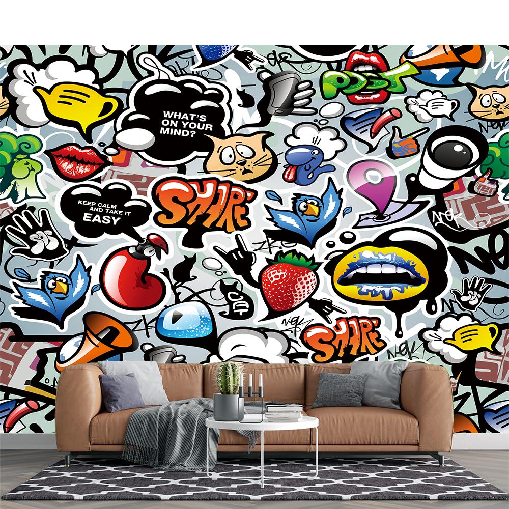 3d Graffiti Wallpaper For Walls Street Graffiti 3d Wall Mural Bedroom Living Room Corridor Wall Mural Wallpaper