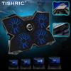 TISHRIC Laptop Cooler Stand 4 Cooling Fans Notebook Cooler Laptop Cooling Pad 2 USB Ports Notebook Stand Radiator For 13-17Inch