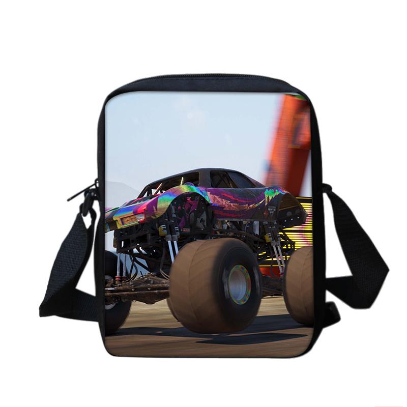 Monster Jam Crossbody Bag Versatile Cartoon Print Best Gift for Male and Female Students, School and Office Workers