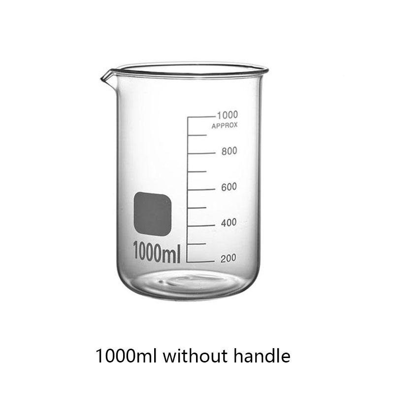 500/1000ml High Borosilicate Glass Measuring Cup With/Without Handle Heat-resistant Laboratory Beaker Kitchen Measuring Tools