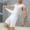 Men Fitness Vest U-Neck Sleeveless Body-Shaping Abdomen Tightening Corset Solid Color Back Support Weightlifting Compression Tops