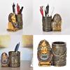 Egyptian Themed Decorative Pen Stand With Intricate Design Resins Craft Pencil Holder Organizers For Modern Home Accent
